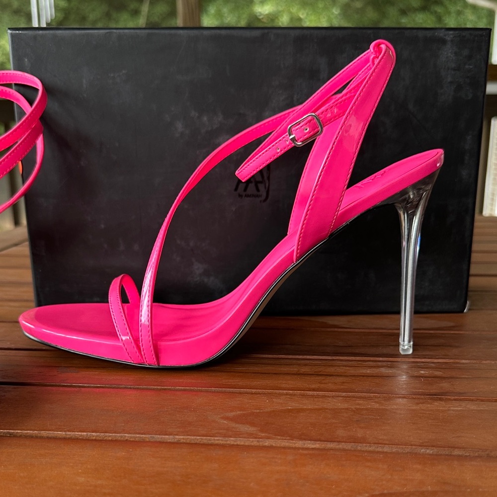 Vibrant Pink Strappy Heels - Picture 2 of 6